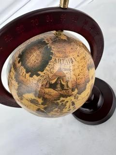 Antique vintage terrestrial globe wooden base stand - 4046432