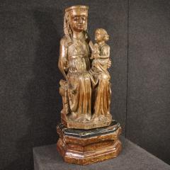 Antique wooden sculpture from the 15th century Madonna with Child - 4321591