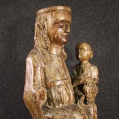 Antique wooden sculpture from the 15th century Madonna with Child - 4321596