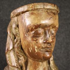Antique wooden sculpture from the 15th century Madonna with Child - 4321597