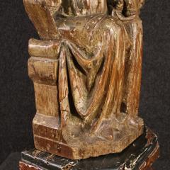 Antique wooden sculpture from the 15th century Madonna with Child - 4321598
