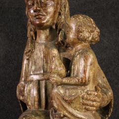 Antique wooden sculpture from the 15th century Madonna with Child - 4321600