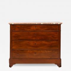 Antiques Louis Philippe Flame Mahogany Chest Commode With Marble Top France - 3170651