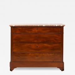 Antiques Louis Philippe Flame Mahogany Chest Commode With Marble Top France - 4751127