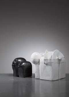 Antje Schimpfle Antje Schimpfle pair of sculptural ceramic vases Germany 1980s - 832943