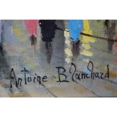 Antoine Blanchard Original Antione Blanchard Paris Street Scene Oil Painting - 4447395