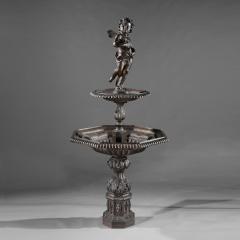 Antoine Durenne RARE LARGE 19TH CENTURY FRENCH CAST IRON GARDEN FOUNTAIN A DURENNE - 3049451