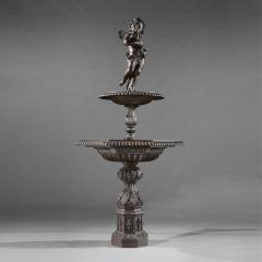 Antoine Durenne RARE LARGE 19TH CENTURY FRENCH CAST IRON GARDEN FOUNTAIN A DURENNE - 3049452