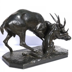 Antoine Louis Barye Antoine Louis Barye Bronze Panther Seizing A Stag circa 1860 - 3023258