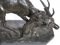 Antoine Louis Barye Antoine Louis Barye Bronze Panther Seizing A Stag circa 1860 - 3023260