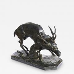 Antoine Louis Barye Antoine Louis Barye Bronze Panther Seizing A Stag circa 1860 - 3024932