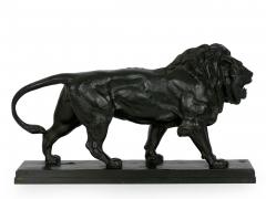 Antoine Louis Barye Lion Marchant Antique French Bronze Sculpture by Antoine L Barye Barbedienne - 1105734