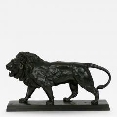 Antoine Louis Barye Lion Marchant Antique French Bronze Sculpture by Antoine L Barye Barbedienne - 1106948