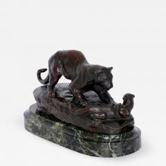 Antoine Louis Barye Panther Attacking a Civet French Antique Bronze Sculpture by Antoine L Barye - 1104954
