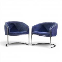 Anton Lorenz Anton Lorenz for Thonet Mid Century Chrome Tub Chairs Pair - 4596915
