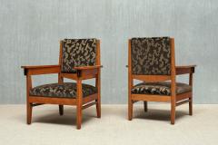 Anton Lucas Pair of Anton Lucas Art Deco Armchairs in Oak and Macassar Netherlands 1920s - 4597968