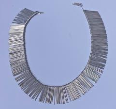 Anton Michelsen 1970s Anton Michelsen Denmark Scandinavian Modernist Silver Fringe Necklace - 3383405