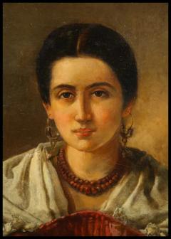 Anton Romako 19th Century Portrait Painting of a Women by Anton Romako Austrian 1832 1889  - 3880428