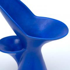 Antonia Campi Blue Ceramic Vase by Antonia Campi for Lavonia Italy 1950s - 392528