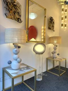 Antonio Cagianelli Contemporary Pair of Ceramic Atomo Lamps by Antonio Cagianelli Italy - 2938446