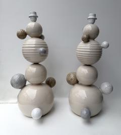 Antonio Cagianelli Contemporary Pair of Ceramic Atomo Lamps by Antonio Cagianelli Italy - 4644872
