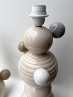 Antonio Cagianelli Contemporary Pair of Ceramic Atomo Lamps by Antonio Cagianelli Italy - 4644874