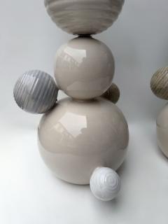 Antonio Cagianelli Contemporary Pair of Ceramic Atomo Lamps by Antonio Cagianelli Italy - 4644875