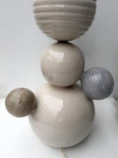 Antonio Cagianelli Contemporary Pair of Ceramic Atomo Lamps by Antonio Cagianelli Italy - 4644878