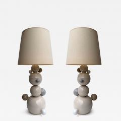Antonio Cagianelli Contemporary Pair of Ceramic Atomo Lamps by Antonio Cagianelli Italy - 4648092