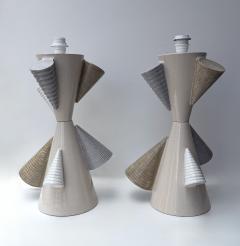 Antonio Cagianelli Contemporary Pair of Ceramic Cone Lamps by Antonio Cagianelli Italy - 4646239
