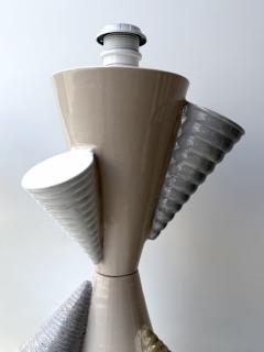 Antonio Cagianelli Contemporary Pair of Ceramic Cone Lamps by Antonio Cagianelli Italy - 4646241