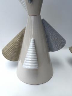Antonio Cagianelli Contemporary Pair of Ceramic Cone Lamps by Antonio Cagianelli Italy - 4646245