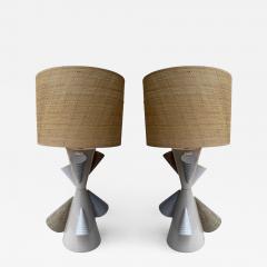 Antonio Cagianelli Contemporary Pair of Ceramic Cone Lamps by Antonio Cagianelli Italy - 4648093