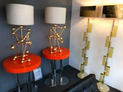 Antonio Cagianelli Contemporary Pair of Lamps Atomic Gold Leaf by Antonio Cagianelli Italy - 522387