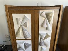 Antonio Cagianelli Contemporary Pair of Wood and Ceramic Cone Cabinets by Antonio Cagianelli Italy - 4312180