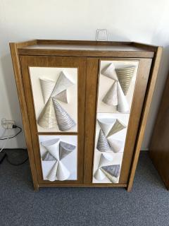 Antonio Cagianelli Contemporary Pair of Wood and Ceramic Cone Cabinets by Antonio Cagianelli Italy - 4312181