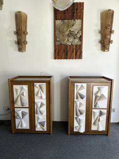 Antonio Cagianelli Contemporary Pair of Wood and Ceramic Cone Cabinets by Antonio Cagianelli Italy - 4312182