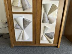 Antonio Cagianelli Contemporary Pair of Wood and Ceramic Cone Cabinets by Antonio Cagianelli Italy - 4312183