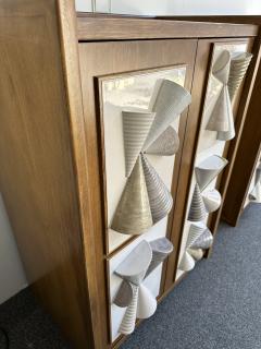 Antonio Cagianelli Contemporary Pair of Wood and Ceramic Cone Cabinets by Antonio Cagianelli Italy - 4312184