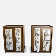 Antonio Cagianelli Contemporary Pair of Wood and Ceramic Cone Cabinets by Antonio Cagianelli Italy - 4312348