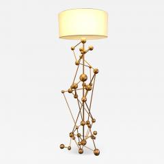 Antonio Cagianelli Floor Lamp Atomica Iron Gold Leaf by Antonio Cagianelli Italy 2018  - 776246