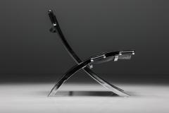 Antonio Citterio Black Leather Scissor Chair by Antonio Citterio for Flexform 1980s - 2848035