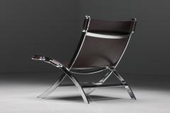 Antonio Citterio Burgundy Leather Scissor Chair by Antonio Citterio for Flexform 1980s - 2847994