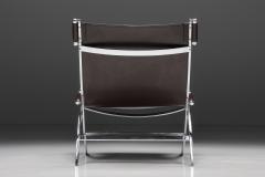 Antonio Citterio Burgundy Leather Scissor Chair by Antonio Citterio for Flexform 1980s - 2848053