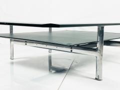 Antonio Citterio Leather Aluminum Glass Coffee Table by Antonio Citterio for B B Italia - 2995417