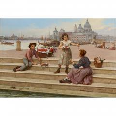 Antonio Ermolao Paoletti Large antique Italian figurative oil painting of Venice by Paoletti - 4330166