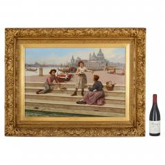 Antonio Ermolao Paoletti Large antique Italian figurative oil painting of Venice by Paoletti - 4330172