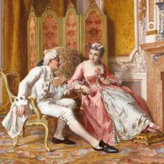 Antonio Ermolao Paoletti Love lyrics a romantic Italian genre painting by Antonio Paoletti - 3045719