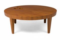Antonio Fortuna Walnut Circular Coffee Table with Round Cutouts - 4171587