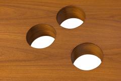 Antonio Fortuna Walnut Circular Coffee Table with Round Cutouts - 4171591